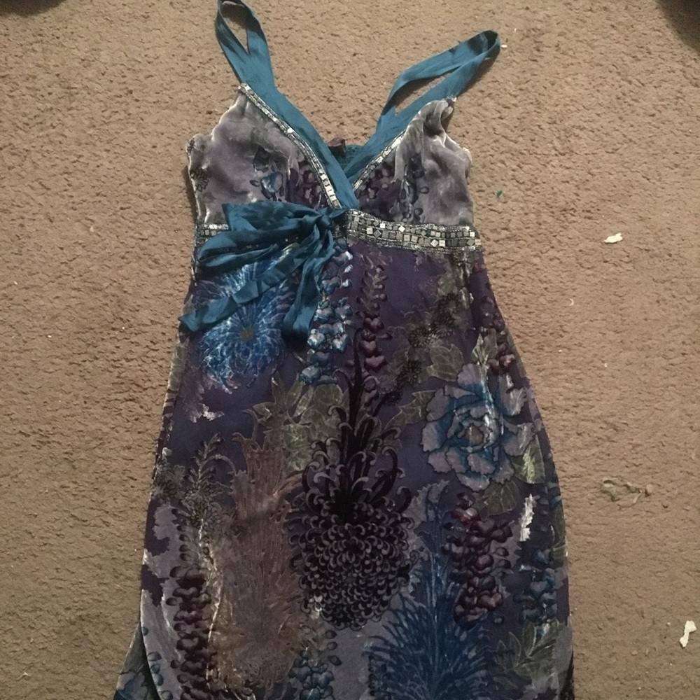 Hale Bob Silk Babydoll Dress Size Small